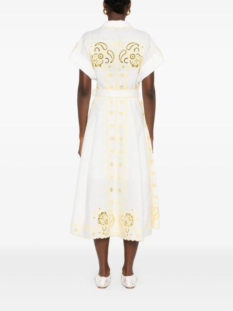ZIMMERMANN Lucky embroidered midi dress - White