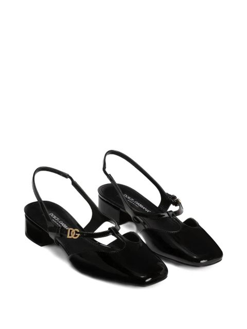 Dolce & Gabbana patent leather slingback pumps - Black - zdjęcie produktu nr 2