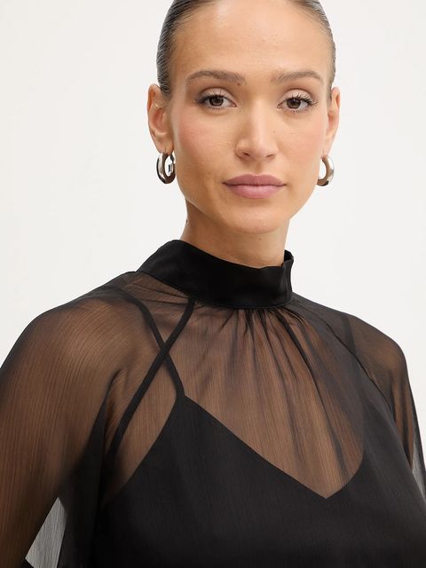 Twinset bluzka damska kolor czarny gładka 252AT2213