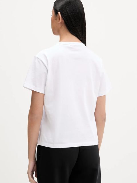 HUGO t-shirt bawełniany damski kolor biały 50555813