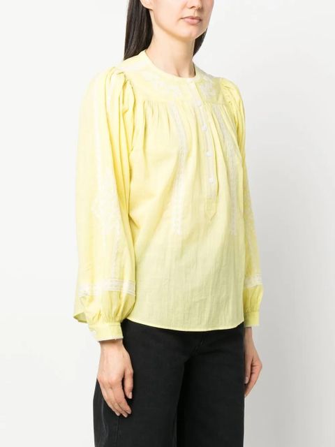 Zadig&Voltaire embroidered-detail peasant blouse - Yellow