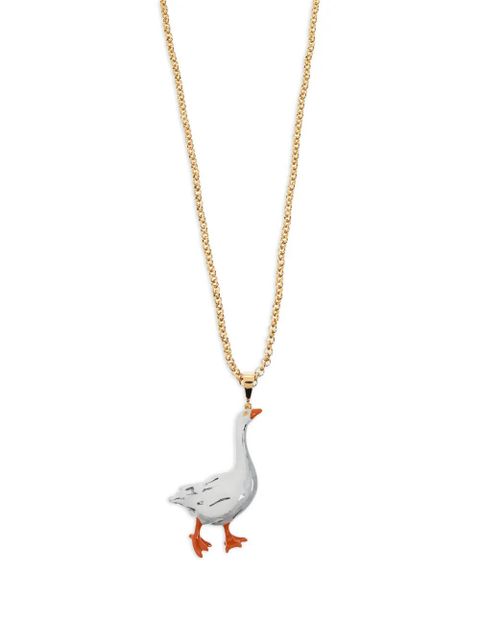 Moschino goose-pendant necklace - Gold