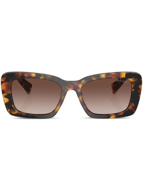 Miu Miu Eyewear tortoiseshell-effect square-frame sunglasses - Green - zdjęcie produktu nr 1