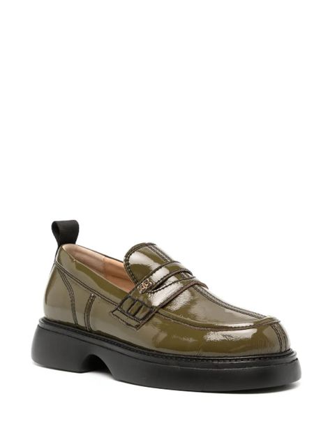 GANNI round-toe loafers - Green