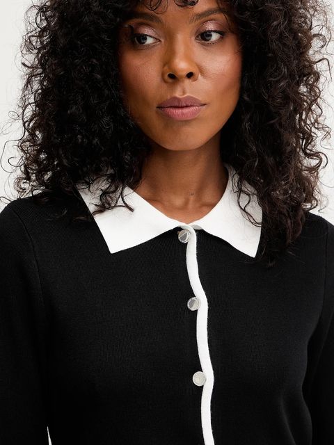 Morgan kardigan damski kolor czarny lekki MJIM