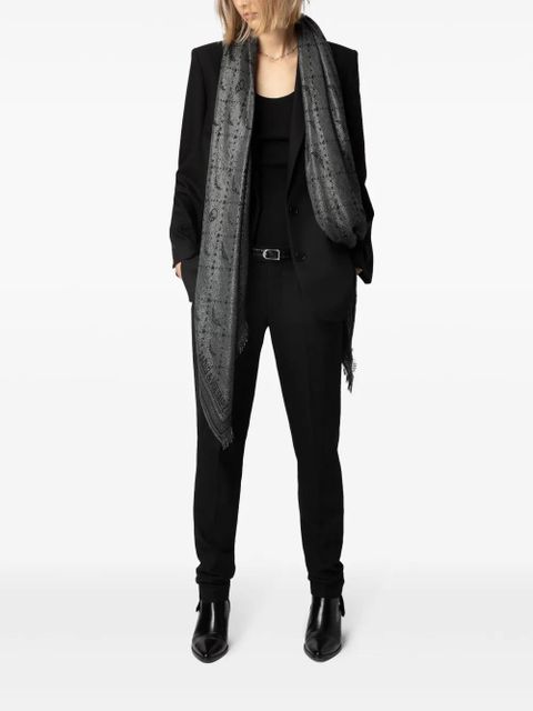 Zadig&Voltaire Glenn monogram scarf - Silver - zdjęcie produktu nr 2