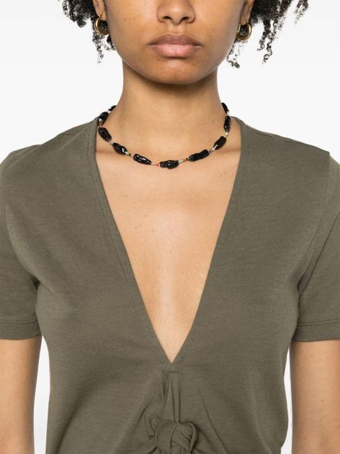 LOEWE V-neck knot T-shirt - Green