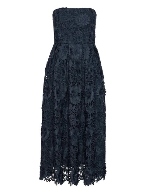 ROTATE BIRGER CHRISTENSEN 3D lace flared midi dress - Blue - zdjęcie produktu nr 1