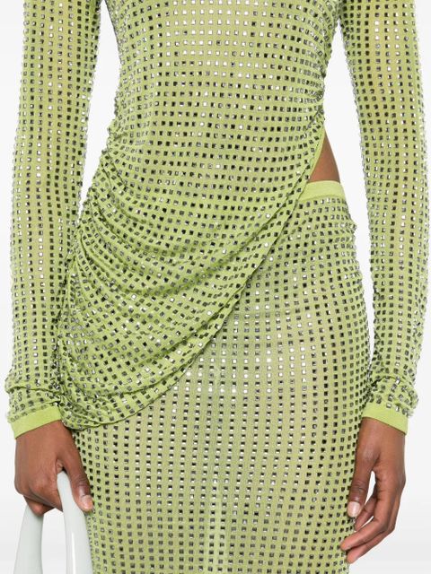 Christopher Esber Cirrus Hotfix Cutaway midi dress - Green