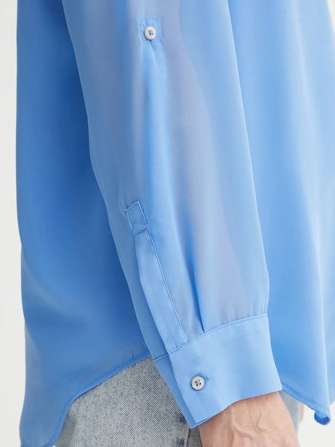 Calvin Klein koszula damska kolor niebieski relaxed z kołnierzykiem klasycznym LV044B902G