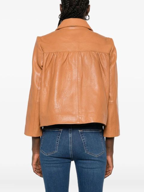 Ba&Sh Peter Pan-collar patch-pocket jacket - Brown