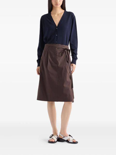 Prada triangle-patch buttoned cardigan - Blue - zdjęcie produktu nr 2