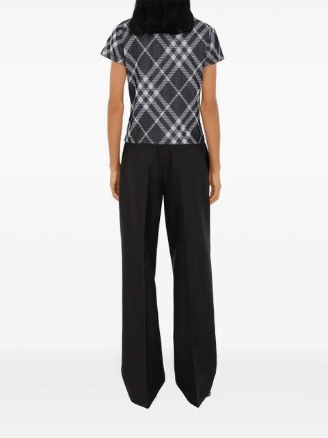 Burberry check stretch cotton-blend T-shirt - Black