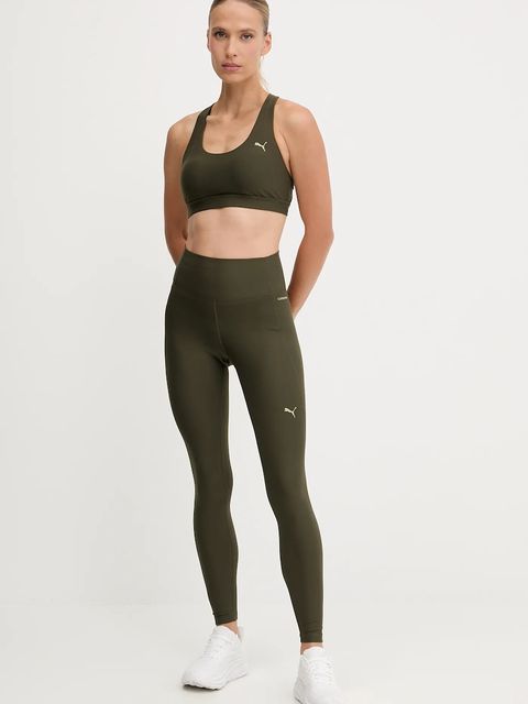 Puma legginsy treningowe kolor zielony gładkie 527452 - zdjęcie produktu nr 2
