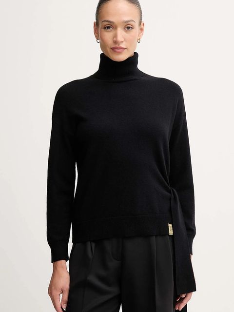 Gaudi sweter z dodatkiem wełny damski kolor czarny z golfem 521FD53002 - zdjęcie produktu nr 1