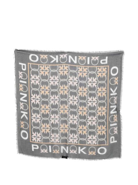 PINKO printed fringed scarf - Black - zdjęcie produktu nr 1