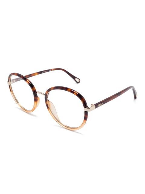 Chloé Eyewear round-frame glasses - Brown - zdjęcie produktu nr 2