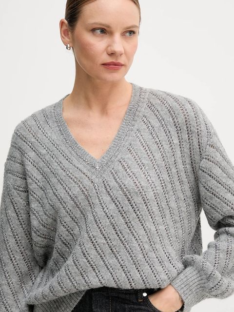 Marc Aurel sweter z domieszką wełny damski kolor szary 8042-8000-82096