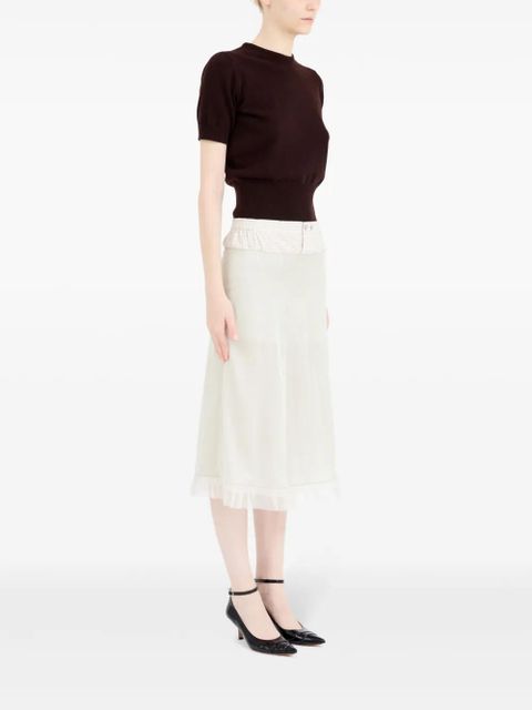 Maison Margiela checked midi skirt - Neutrals