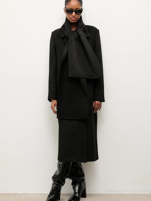 Answear.LAB płaszcz wełniany kolor czarny