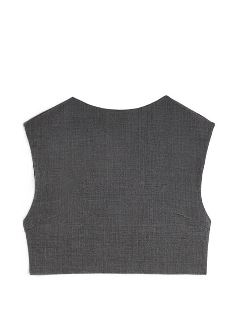 Jil Sander twill crop top - Grey - zdjęcie produktu nr 1