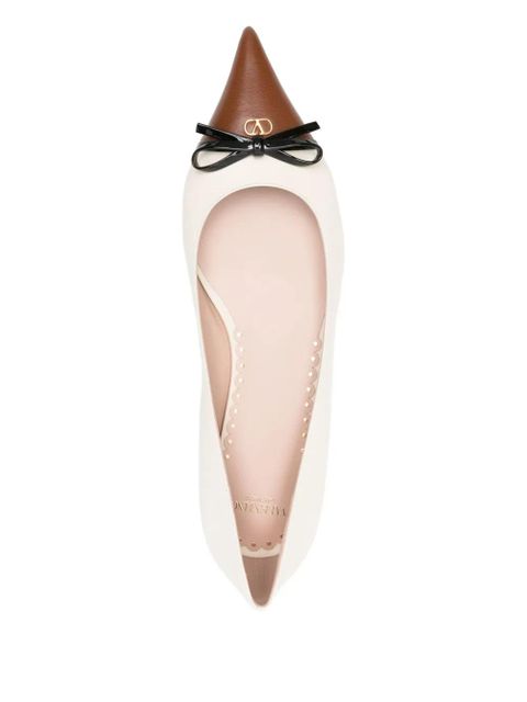 Valentino Garavani leather ballet flats - White