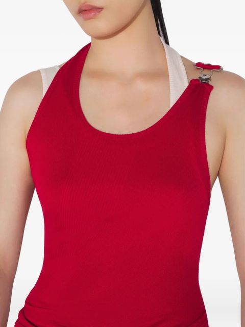 Jean Paul Gaultier ribbed twisted double-layer tank top - Red - zdjęcie produktu nr 2