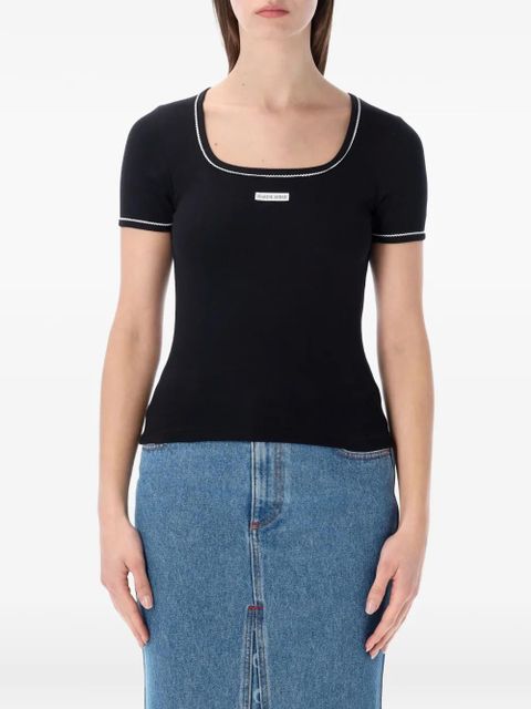 Marine Serre logo-detail T-shirt - Black - zdjęcie produktu nr 1