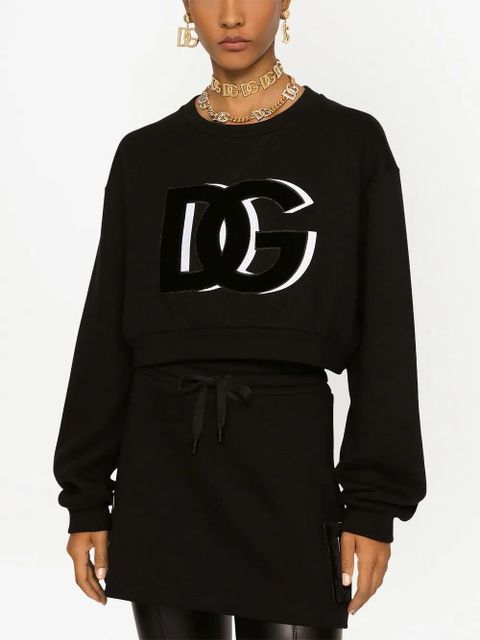Dolce & Gabbana DG-logo cropped sweatshirt - Black