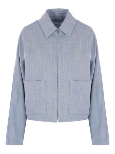 Ferragamo zip-up shirt jacket - Blue - zdjęcie produktu nr 1
