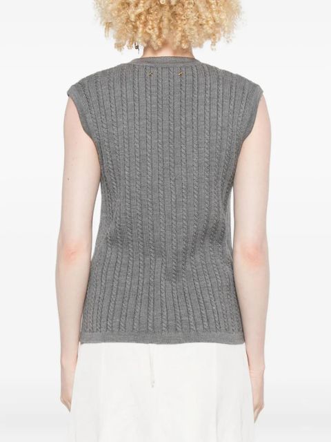 Golden Goose cable-knit chain-detail vest - Grey
