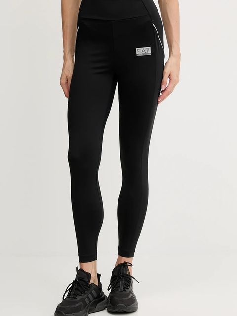 EA7 Emporio Armani legginsy treningowe damskie kolor czarny gładkie AF13534.7W000594 - zdjęcie produktu nr 1
