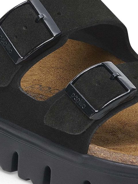 Birkenstock klapki zamszowe Arizona Chunky Birkenstock x Papillio damskie kolor czarny na platformie 1028403