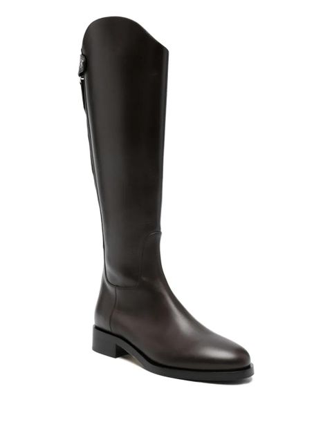 Aeyde zip-fastening leather knee-high boots - Brown