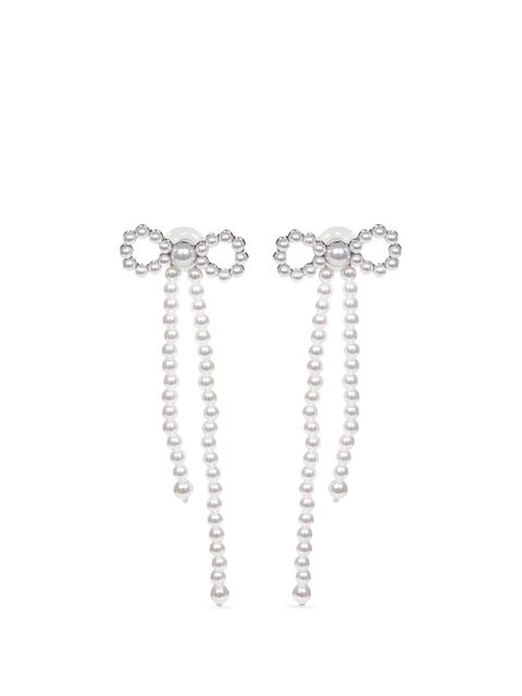 Self-Portrait bow-motif earrings - Silver - zdjęcie produktu nr 1