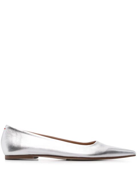 Aeyde Cassy leather ballet flats - Silver