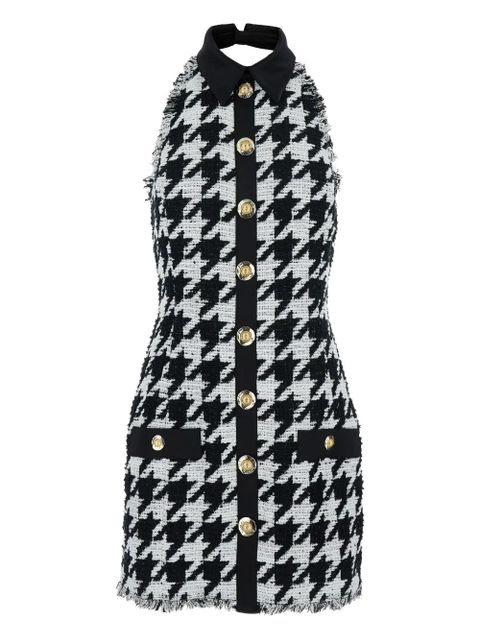 Balmain houndstooth button-detailed mini dress - Black - zdjęcie produktu nr 1