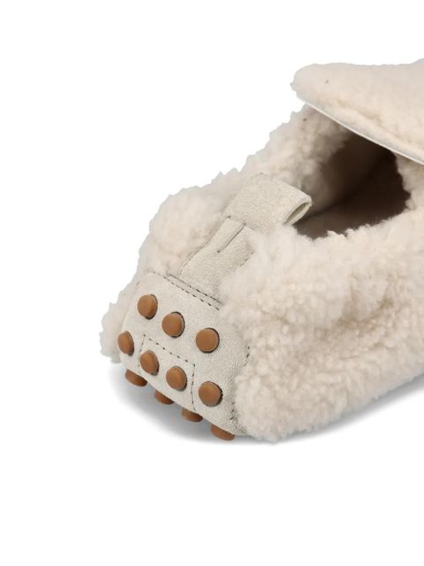 Tod's shearling pebble-detail loafers - Neutrals