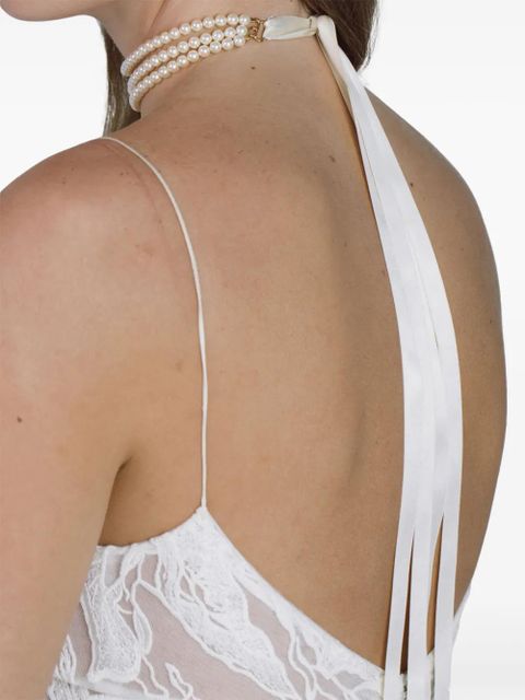 Jennifer Behr Blaire faux pear-embellished choker - Neutrals