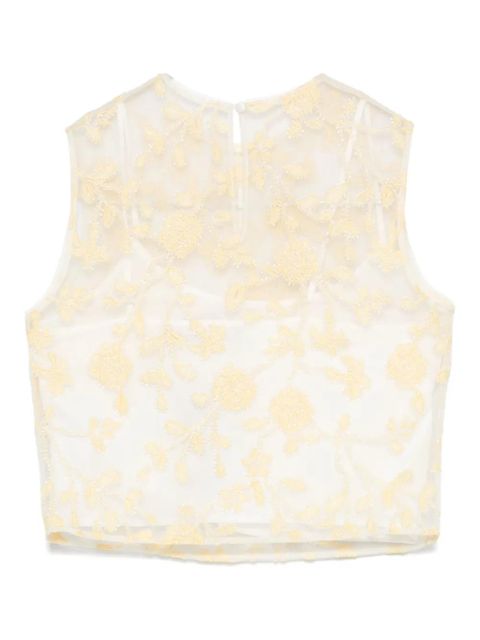 ROTATE BIRGER CHRISTENSEN flower-embroidered beaded top - Yellow - zdjęcie produktu nr 2