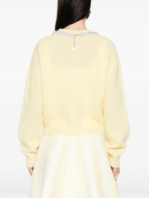 Maje embellished crew-neck sweater - Yellow