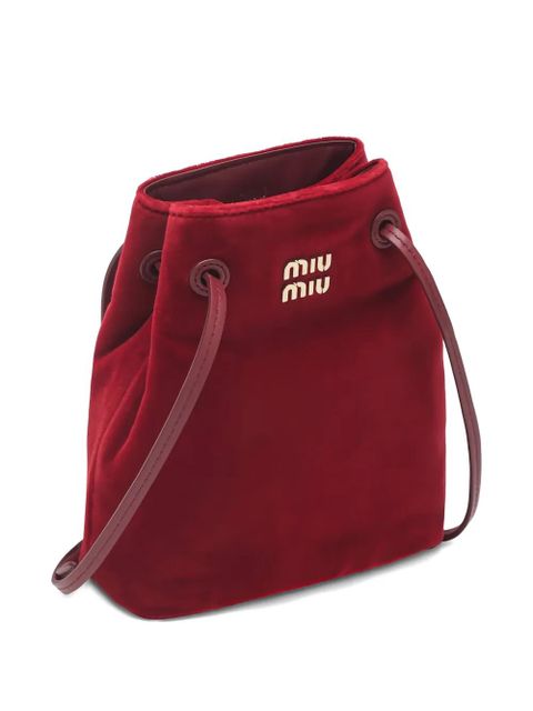 Miu Miu logo velvet mini bag - Red