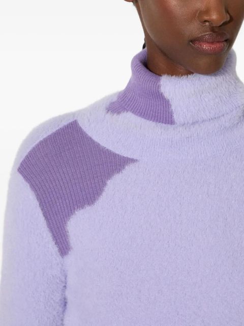 MM6 Maison Margiela roll-neck panelled sweater - Purple