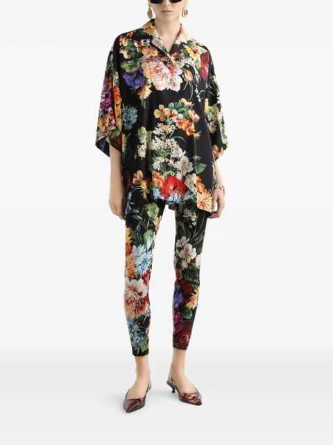 Dolce & Gabbana flower Bouquet-print charmeuse pants - Black - zdjęcie produktu nr 2