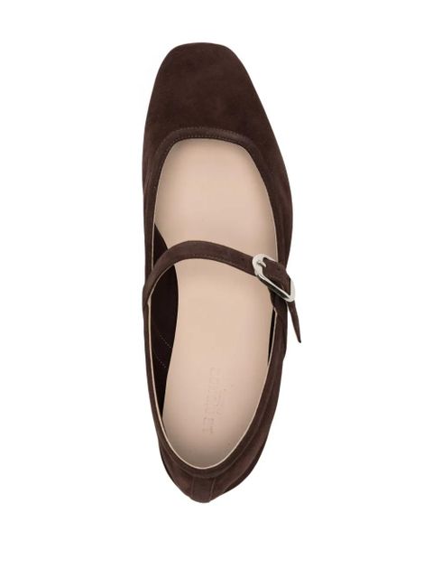 Le Monde Beryl buckled suede ballerina shoes - Brown