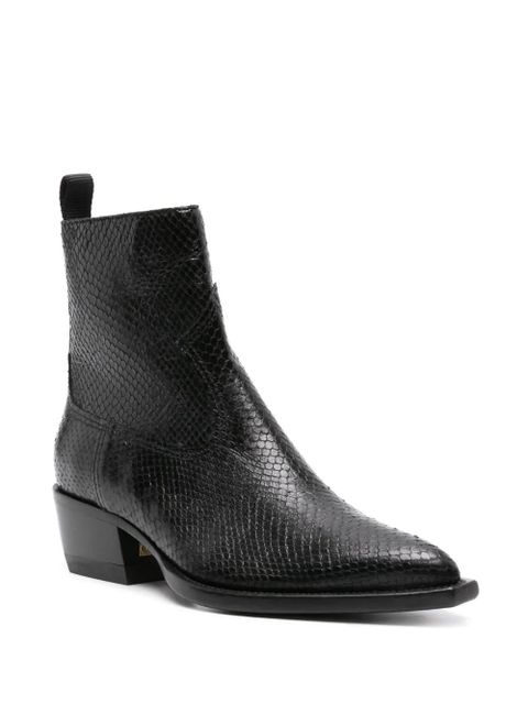 Golden Goose snakeskin-effect leather ankle boots - Black