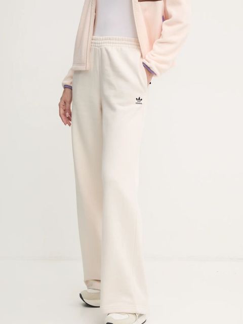 adidas Originals spodnie dresowe Femme Galore Wideleg Fleece Pants kolor beżowy gładkie JN3027 - zdjęcie produktu nr 1