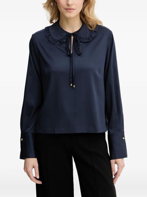 Barbour Evie ruffled tie blouse - Blue - zdjęcie produktu nr 1
