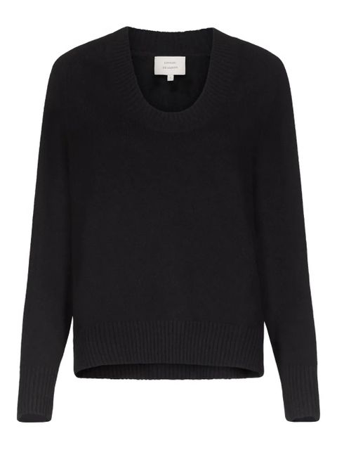 LouLou de Saison Baji U-neck ribbed sweater - Black - zdjęcie produktu nr 1
