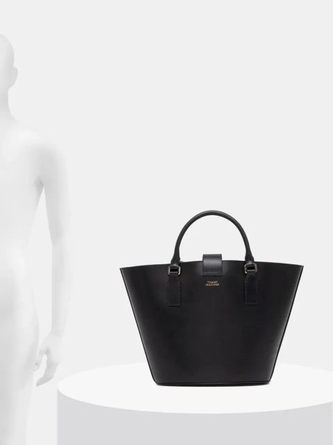 Tommy Hilfiger torebka skórzana kolor czarny AW0AW17209